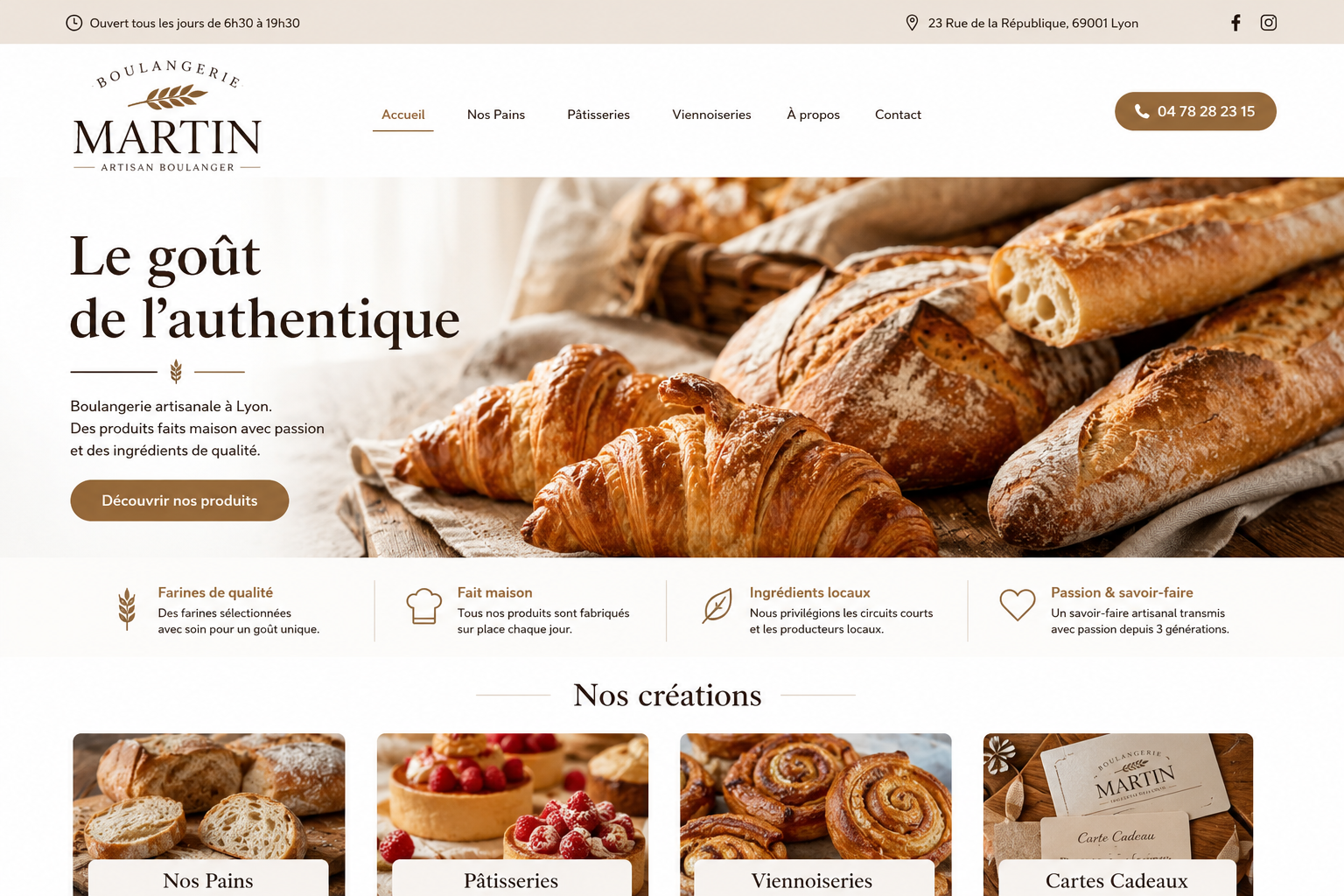 Site web boulangerie artisanale