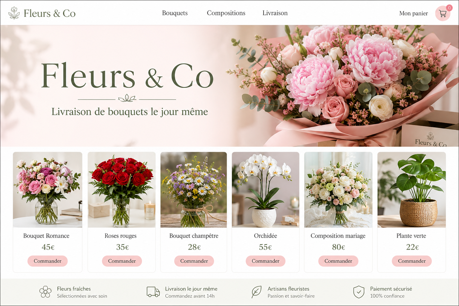 Site web fleuriste